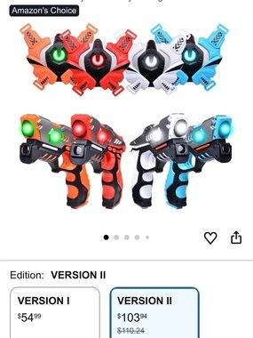 LED Light-Up Foam Blaster Toy Set for Kids - Orange & Blue